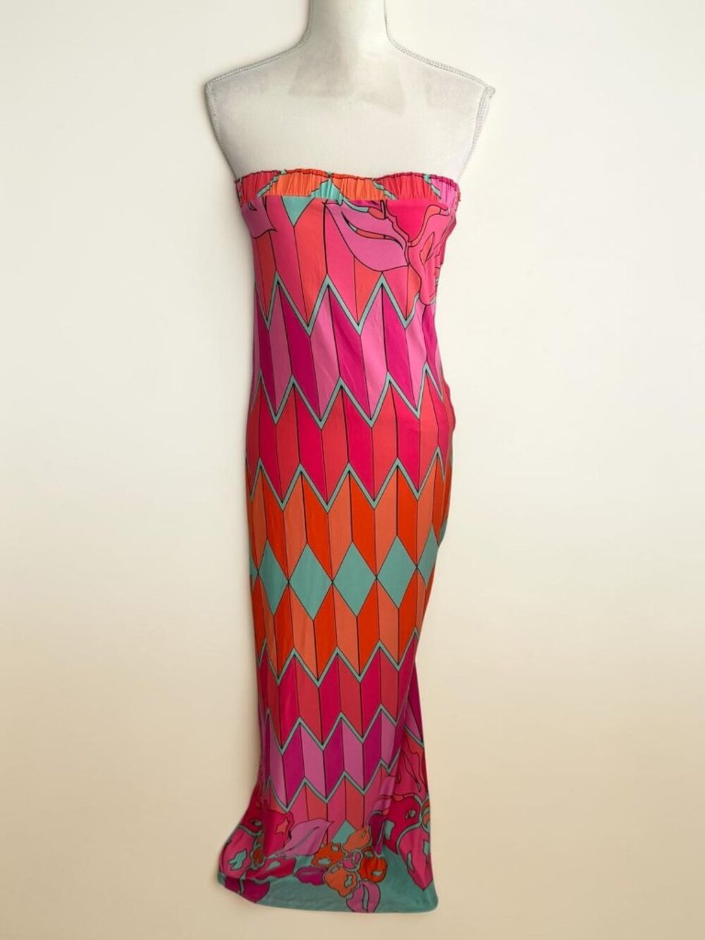 ANALILI Strapless Tie Back  Column Maxi Dress Size XS
